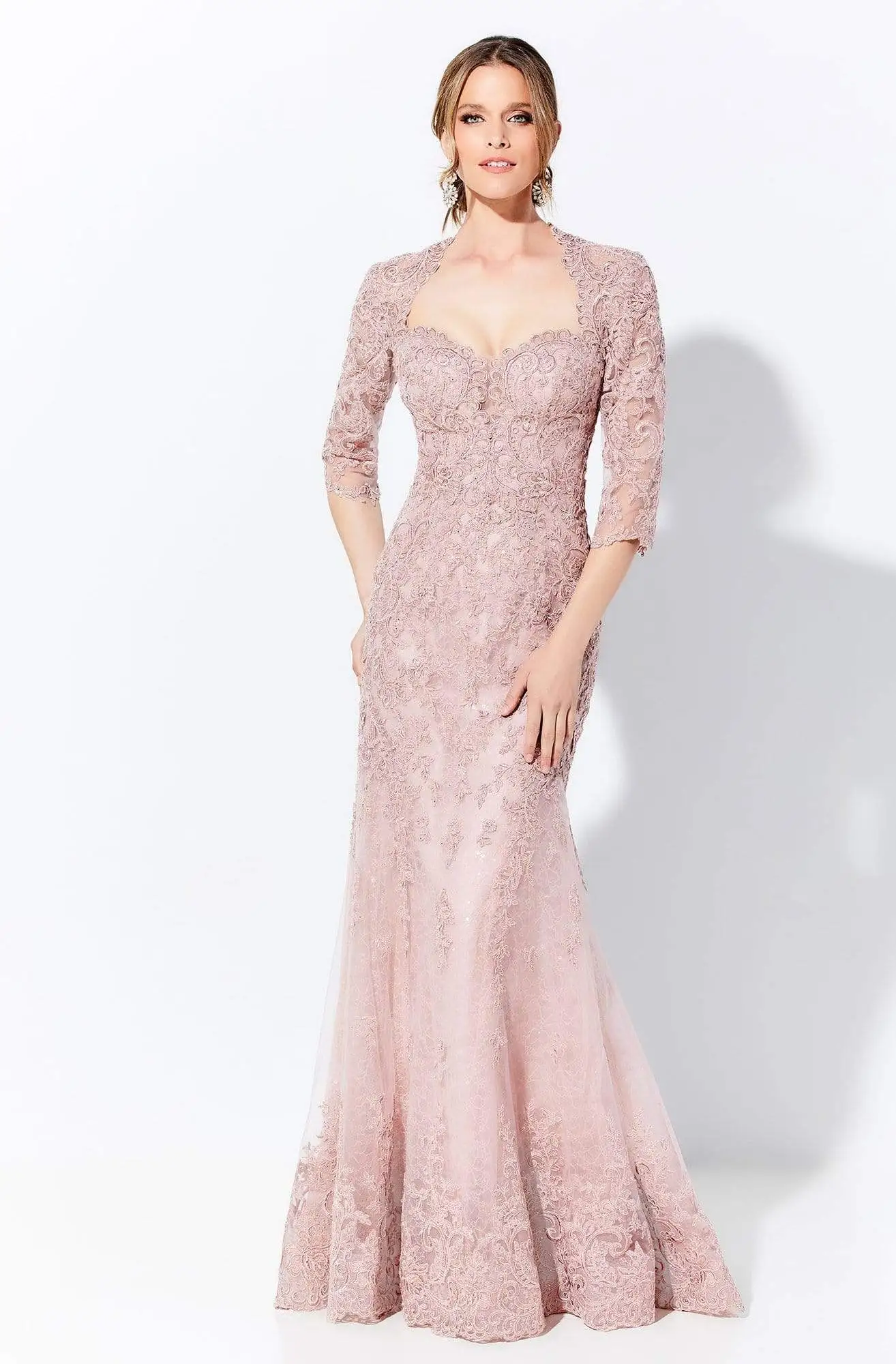 Ivonne D By Mon Cheri - 120D05W Queen Anne Embroidered Long Dress 2 Ivonne D By Mon Cheri - 120D05W Queen Anne Embroidered Long Dress - Image 2