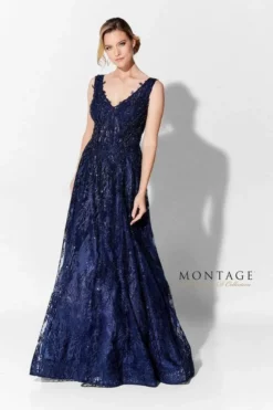 Ivonne D By Mon Cheri - 120D10 Embroidered Lace Pleated A-Line Gown -Hot Sale WEDDING Store ivonne d by mon cheri 120d10 embroidered lace pleated a line gown mother of the bride dresses 4 navy 29119877316691
