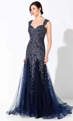 Ivonne D By Mon Cheri - 220D26 Embroidered Sweetheart Gown -Hot Sale WEDDING Store ivonne d by mon cheri 220d26 embroidered sweetheart gown evening dresses 4 navy blue 15906297741395
