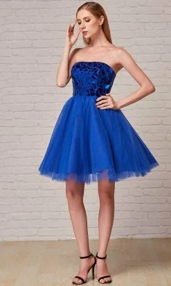 J'Adore Dresses J18082 - Cut-Glass Strapless Cocktail Dress -Hot Sale WEDDING Store j adore dresses j18082 cut glass strapless cocktail dress special occasion dress 2 royal 30967801151571