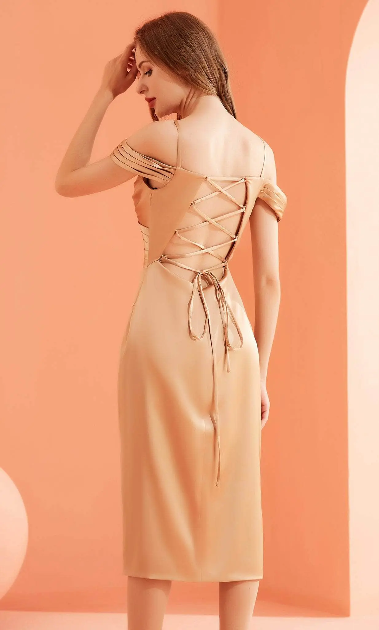 J'Adore Dresses J22062 - Cold Shoulder Knee-length Formal Dress 2 J'Adore Dresses J22062 - Cold Shoulder Knee-length Formal Dress - Image 2