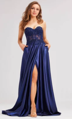 J'Adore Dresses J23025 - Ornate Corset Evening Dress -Hot Sale WEDDING Store j adore dresses j23025 ornate corset evening dress special occasion dress 2 navy 32346666500179