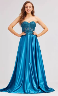 J'Adore Dresses J23025 - Ornate Corset Evening Dress -Hot Sale WEDDING Store j adore dresses j23025 ornate corset evening dress special occasion dress 2 teal 32346666631251