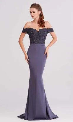 J'Adore Dresses - J15016 Off Shoulder Beaded Lace Bodice Mermaid Dress -Hot Sale WEDDING Store j adore j15016 off shoulder beaded lace bodice mermaid dress evening dresses 2 plum 15521508556883