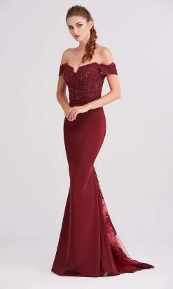 J'Adore Dresses - J15016 Off Shoulder Beaded Lace Bodice Mermaid Dress -Hot Sale WEDDING Store j adore j15016 off shoulder beaded lace bodice mermaid dress evening dresses 2 wine 15521508589651