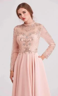 J'Adore Dresses - J15022 Beaded Long Sleeve High Neck A-line Gown -Hot Sale WEDDING Store j adore j15022 beaded long sleeve high neck a line gown evening dresses 28818862735443