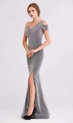 J'Adore Dresses - J15033 Asymmetric Glittered Trumpet Gown -Hot Sale WEDDING Store j adore j15033 asymmetric glittered trumpet gown evening dresses 2 grey 15647450726483