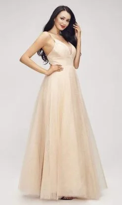 J'Adore Dresses - J17033 V Neck Glittered A-line Gown -Hot Sale WEDDING Store j adore j17033 v neck glittered a line gown ball gowns 2 champagne 15647773950035