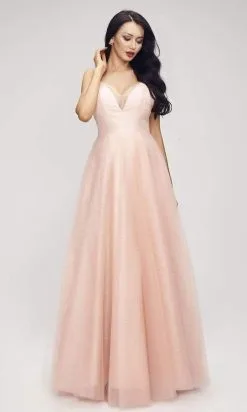 J'Adore Dresses - J17033 V Neck Glittered A-line Gown -Hot Sale WEDDING Store j adore j17033 v neck glittered a line gown ball gowns 2 pink 15647774015571