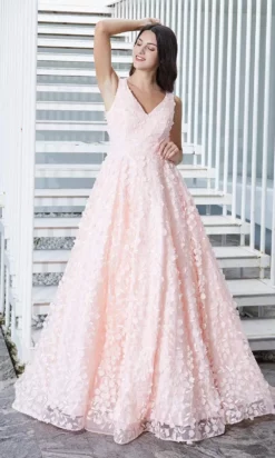 J'Adore Dresses - J20033 Floral Lace Applique A-Line Gown -Hot Sale WEDDING Store j adore j20033 floral lace applique a line gown special occasion dress 29358271332435