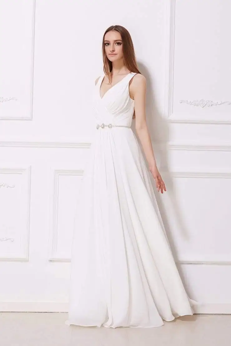 J'Adore Dresses - J12027 Ruched Bodice Jeweled Waist Dress 1 J'Adore Dresses - J12027 Ruched Bodice Jeweled Waist Dress