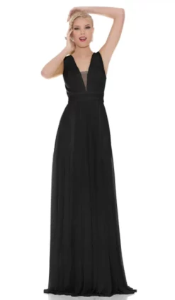 J'Adore Dresses - J6074 Lycra Mesh Illusion Plunging V Neck Full Length Gown