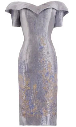 Janique - 1939 Off-Shoulder Metallic Cocktail Dress -Hot Sale WEDDING Store janique 1939 off shoulder metallic cocktail dress wedding guest 2 silver 15465361375315