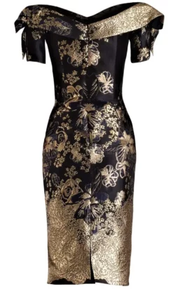 Janique - 1939 Off-Shoulder Metallic Cocktail Dress -Hot Sale WEDDING Store janique 1939 off shoulder metallic cocktail dress wedding guest 28744338538579