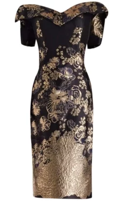 Janique - 1939 Off-Shoulder Metallic Cocktail Dress -Hot Sale WEDDING Store janique 1939 off shoulder metallic cocktail dress wedding guest 28744338571347