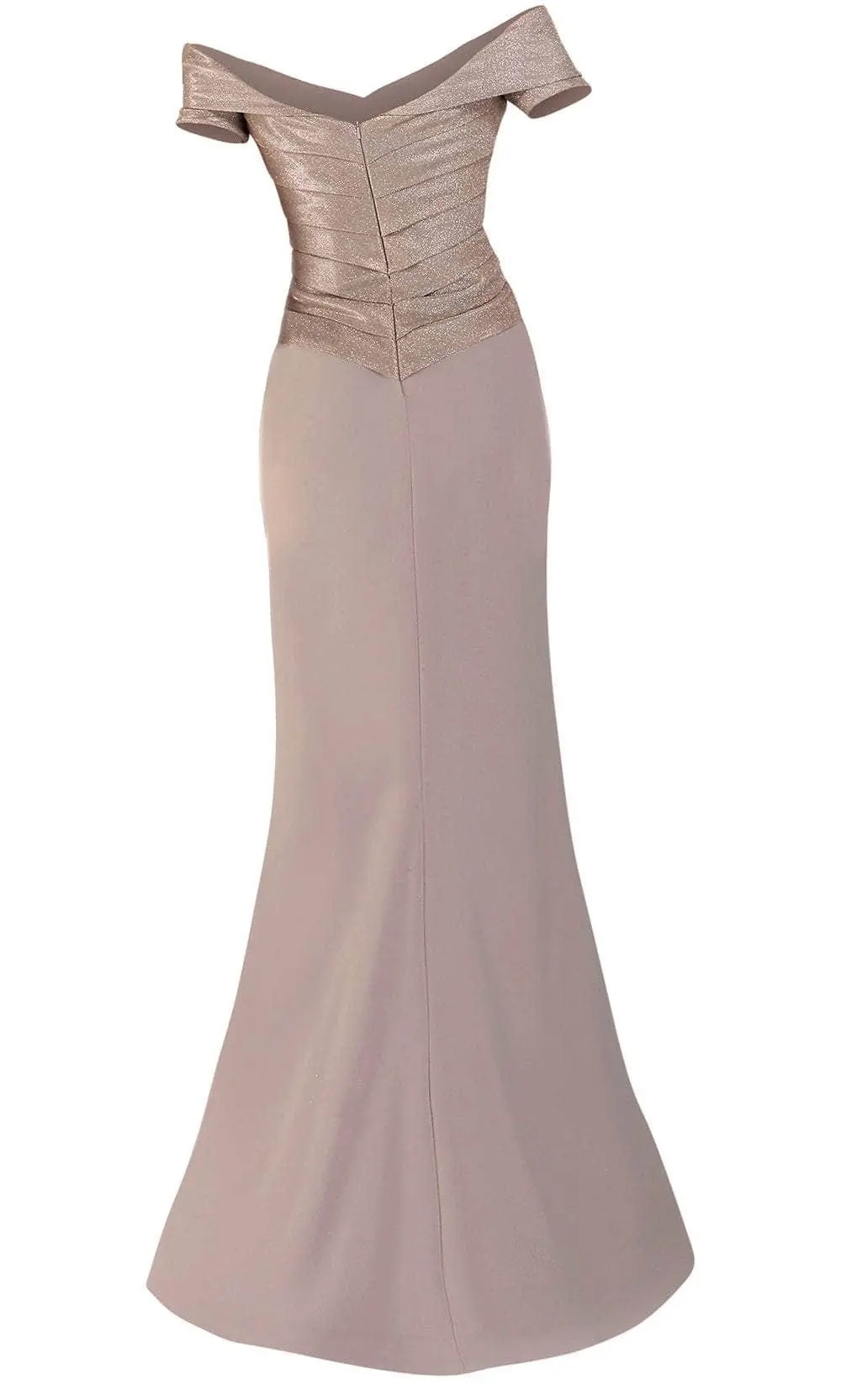 Janique - 5021 Shimmer Off Shoulder Metallic Mermaid Gown 4 Janique - 5021 Shimmer Off Shoulder Metallic Mermaid Gown - Image 4