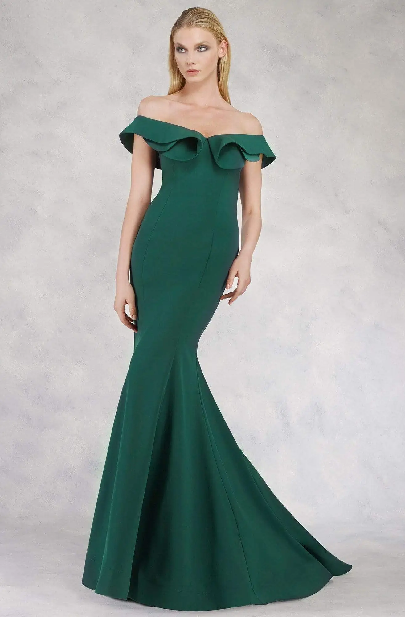Janique - JQ1801 Split Off The Shoulder Mermaid Evening Gown 1 Janique - JQ1801 Split Off The Shoulder Mermaid Evening Gown