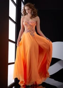 Jasz Couture - 5028 Dress In Orange
