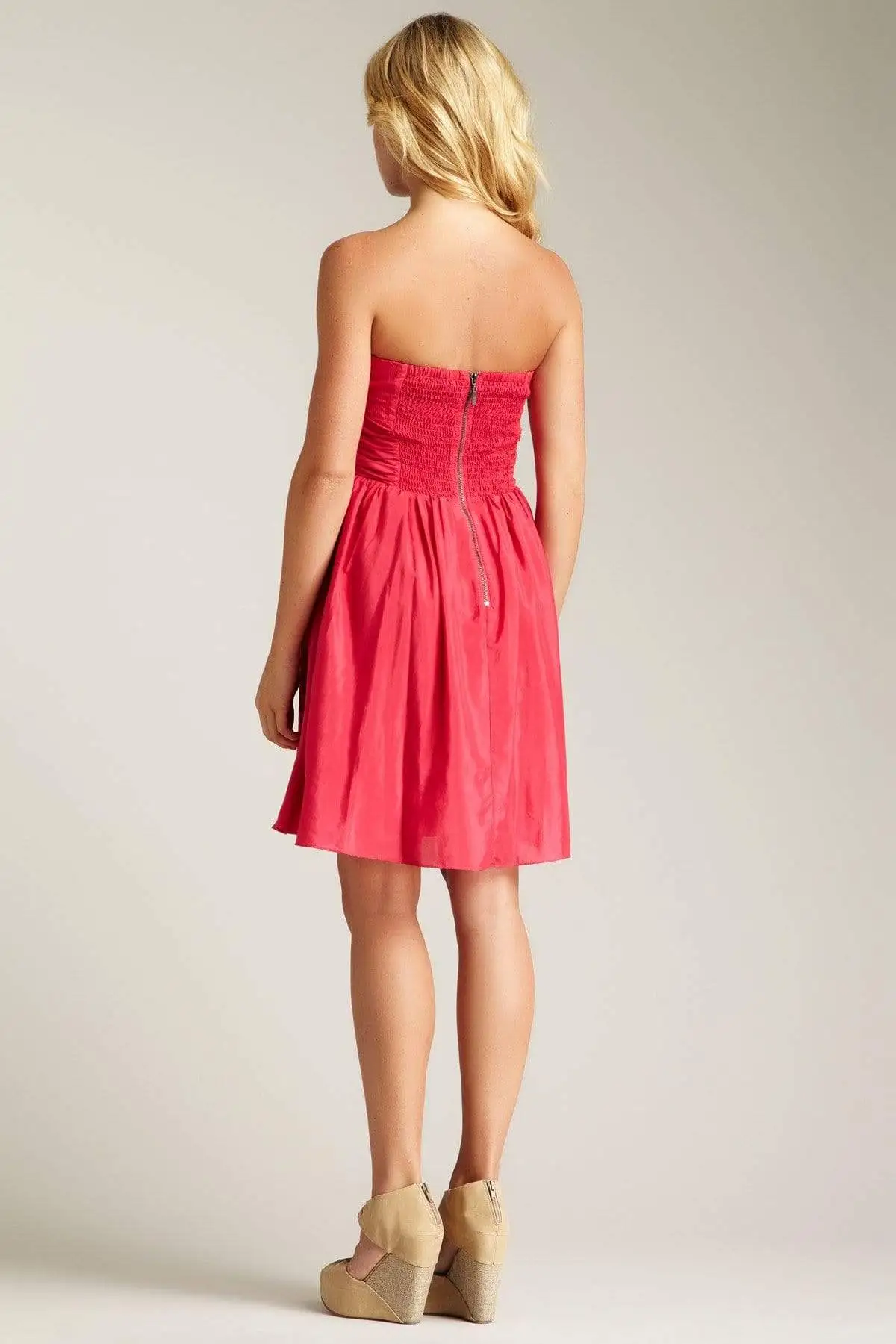 Jessica Simpson - JS2X3879 Short Stitched Sweetheart A-Line Dress 2 Jessica Simpson - JS2X3879 Short Stitched Sweetheart A-Line Dress - Image 2