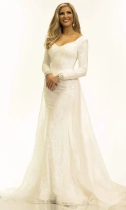 Johnathan Kayne - 2334 Fitted Wide V-Neck Evening Dress