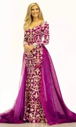 Johnathan Kayne - 2334 Fitted Wide V-Neck Evening Dress -Hot Sale WEDDING Store johnathan kayne 2334 fitted wide v neck evening dress evening dresses 00 magenta 28683601182803