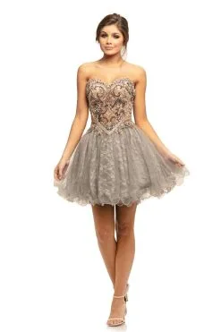 Johnathan Kayne - 9214 Appliqued Sweetheart Cocktail Dress