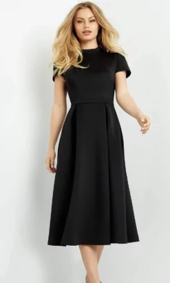 Jovani - 06782 Tea Length High Neck A-Line Dress 5 Jovani - 06782 Tea Length High Neck A-Line Dress -Hot Sale WEDDING Store jovani 06782 tea length high neck a line dress cocktail dresses 28535750885459
