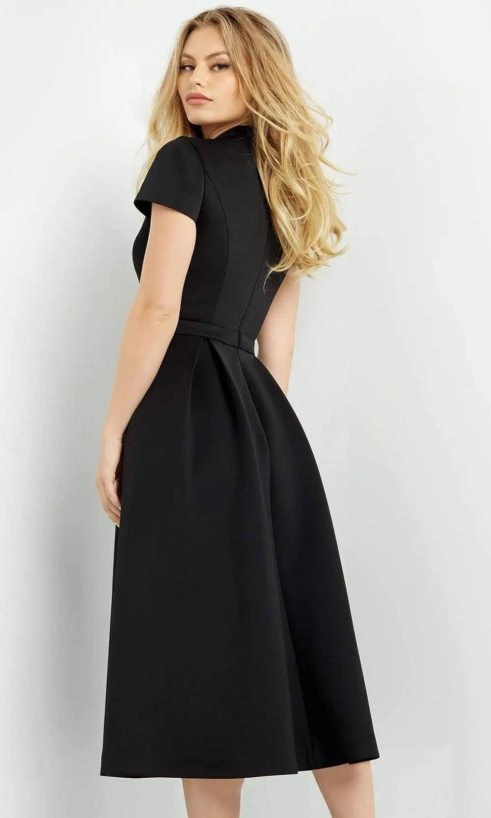 Jovani - 06782 Tea Length High Neck A-Line Dress 2 Jovani - 06782 Tea Length High Neck A-Line Dress - Image 2