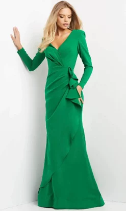 Jovani 06995 - Long Ruffle Draped Evening Dress -Hot Sale WEDDING Store jovani 06995 long ruffle draped evening dress evening dresses 30280333164627
