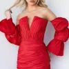 Jovani 07558 - Off Shoulder Ruched Cocktail Dress