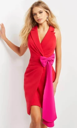 Jovani 07961 - Contemporary Pleated Short Dress