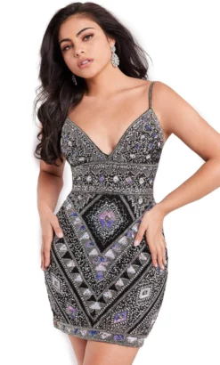 Jovani 25739 - Sleeveless Beaded Embellished Cocktail Dress