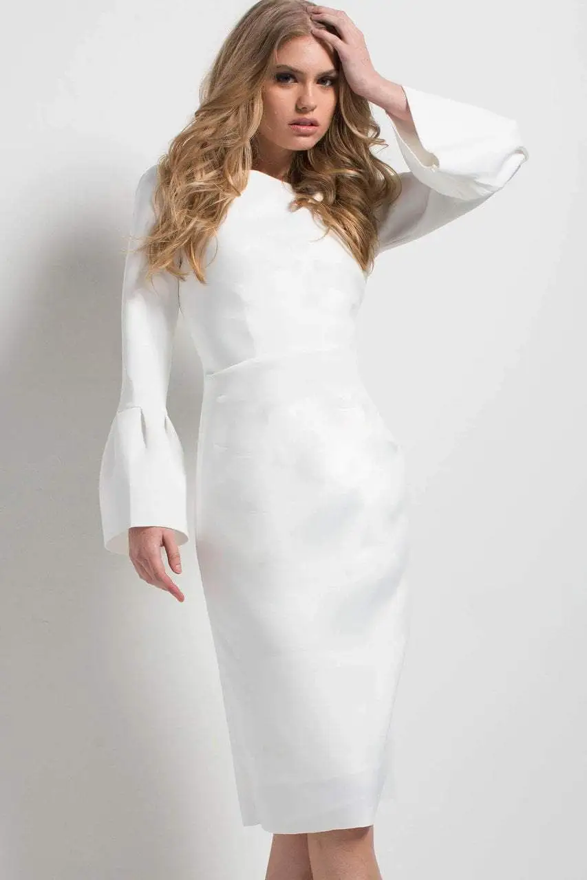 Jovani - 50160 Bell Sleeved Bateau Column Dress 2 Jovani - 50160 Bell Sleeved Bateau Column Dress - Image 2