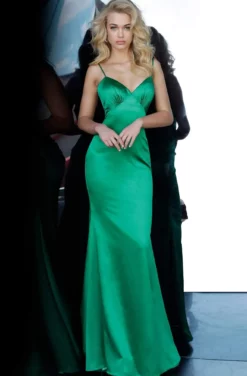 Jovani - 67862 Satin V-neck Trumpet Dress With Train -Hot Sale WEDDING Store jovani 67862 satin v neck trumpet dress with train prom dresses 13307395178579