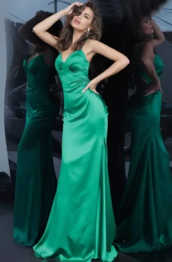 Jovani - 67862 Satin V-neck Trumpet Dress With Train -Hot Sale WEDDING Store jovani 67862 satin v neck trumpet dress with train prom dresses 13307395276883