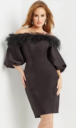 Jovani 08211 - Off Shoulder Feather Detailed Prom Dress -Hot Sale WEDDING Store jovani 8211 off shoulder feather detailed prom dress cocktail dresses 31159626039379
