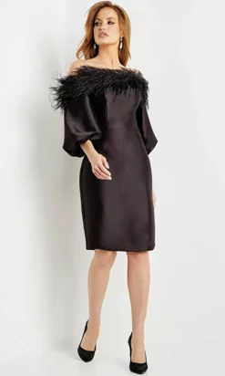 Jovani 08211 - Off Shoulder Feather Detailed Prom Dress -Hot Sale WEDDING Store jovani 8211 off shoulder feather detailed prom dress cocktail dresses 31159626104915