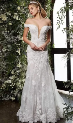 Jovani Bridal - JB07266 Lace Plunging Off Shoulder Trumpet Bridal Gown -Hot Sale WEDDING Store jovani bridal jb07266 lace plunging off shoulder trumpet bridal gown special occasion dress 28308134068307
