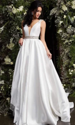 Jovani Bridal - JB2491 Sleeveless Beaded Waist Bridal Gown -Hot Sale WEDDING Store jovani bridal jb2491 sleeveless beaded waist bridal gown bridal dresses 28325737365587