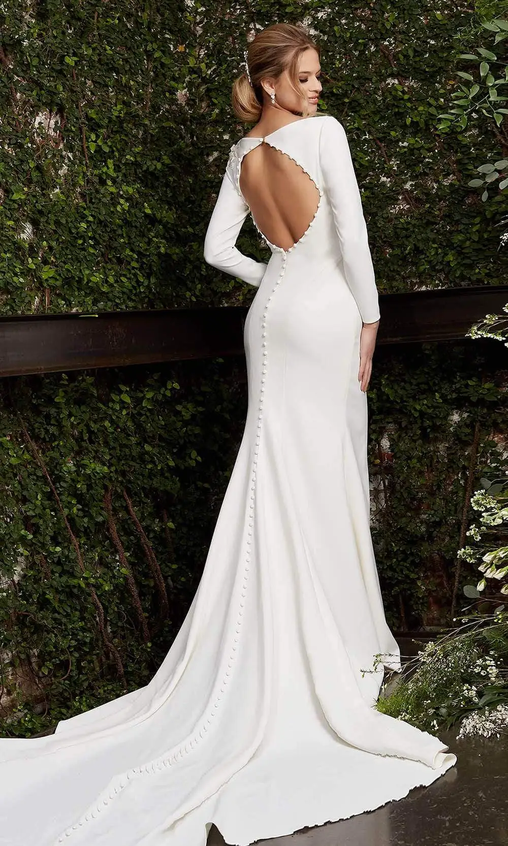 Jovani Bridal - JB2508 Long Sleeve Cutout Back Bridal Gown 2 Jovani Bridal - JB2508 Long Sleeve Cutout Back Bridal Gown - Image 2