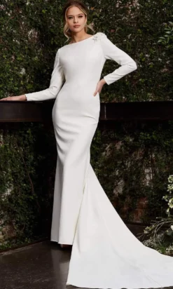 Jovani Bridal - JB2508 Long Sleeve Cutout Back Bridal Gown