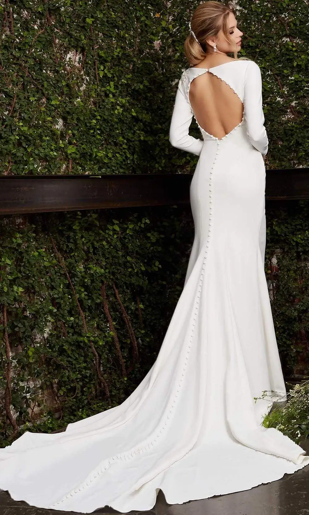 Jovani Bridal - JB2508 Long Sleeve Cutout Back Bridal Gown 3 Jovani Bridal - JB2508 Long Sleeve Cutout Back Bridal Gown - Image 3