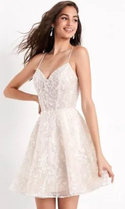 JVN By Jovani JVN04574 - Spaghetti Floral Applique Dress -Hot Sale WEDDING Store jovani jvn04574 spaghetti floral applique dress special occasion dress 30574072332371