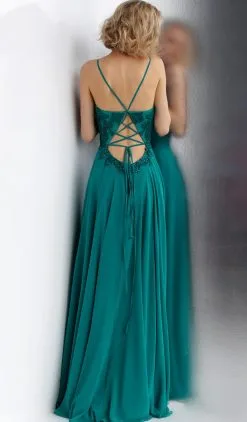 JVN By Jovani - JVN65904 Sleeveless Embellished Deep V-neck A-line Dress -Hot Sale WEDDING Store jovani jvn65904 sleeveless embellished deep v neck a line dress special occasion dress 7673980420179