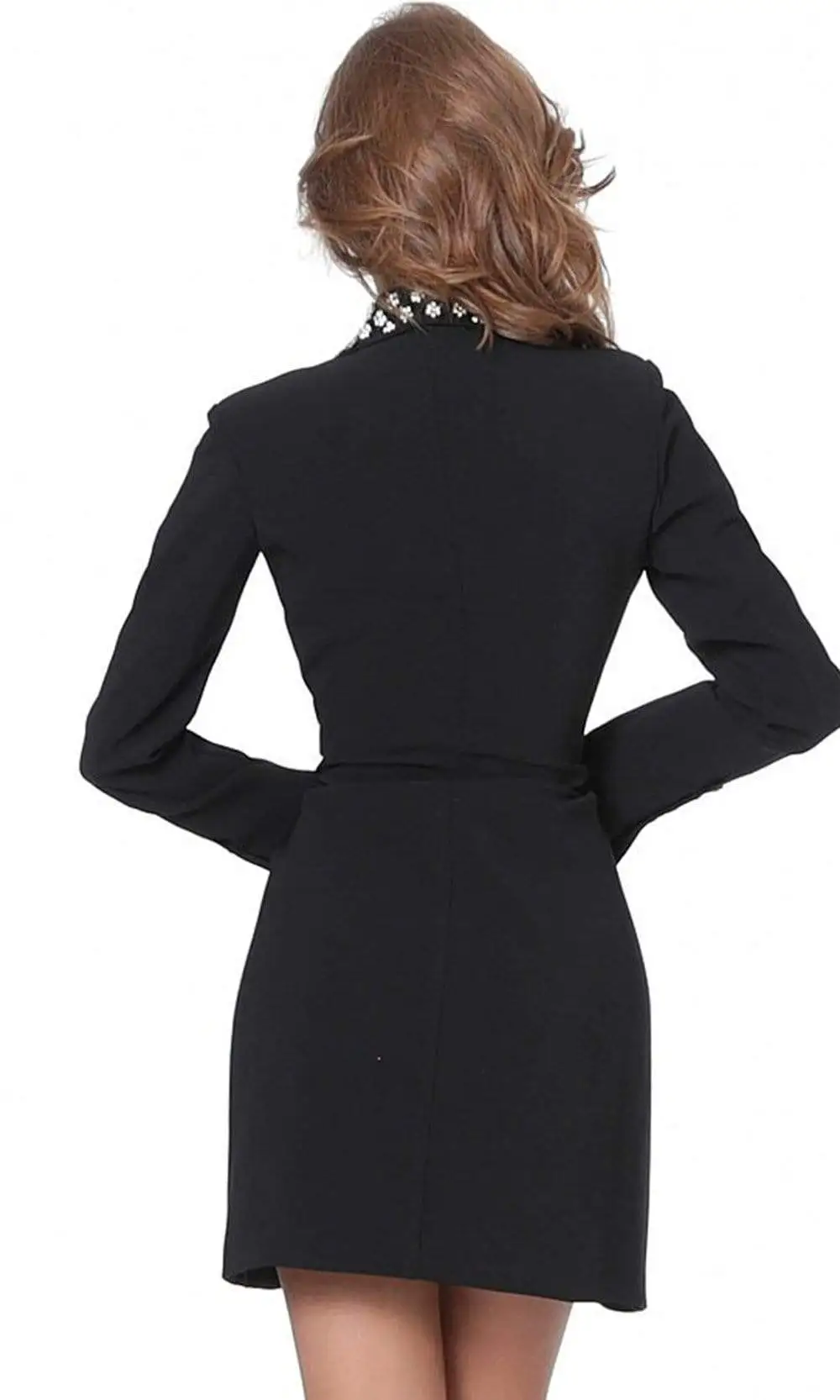 Jovani - M03416 Long Sleeve Bejeweled Collar Blazer Dress 2 Jovani - M03416 Long Sleeve Bejeweled Collar Blazer Dress - Image 2