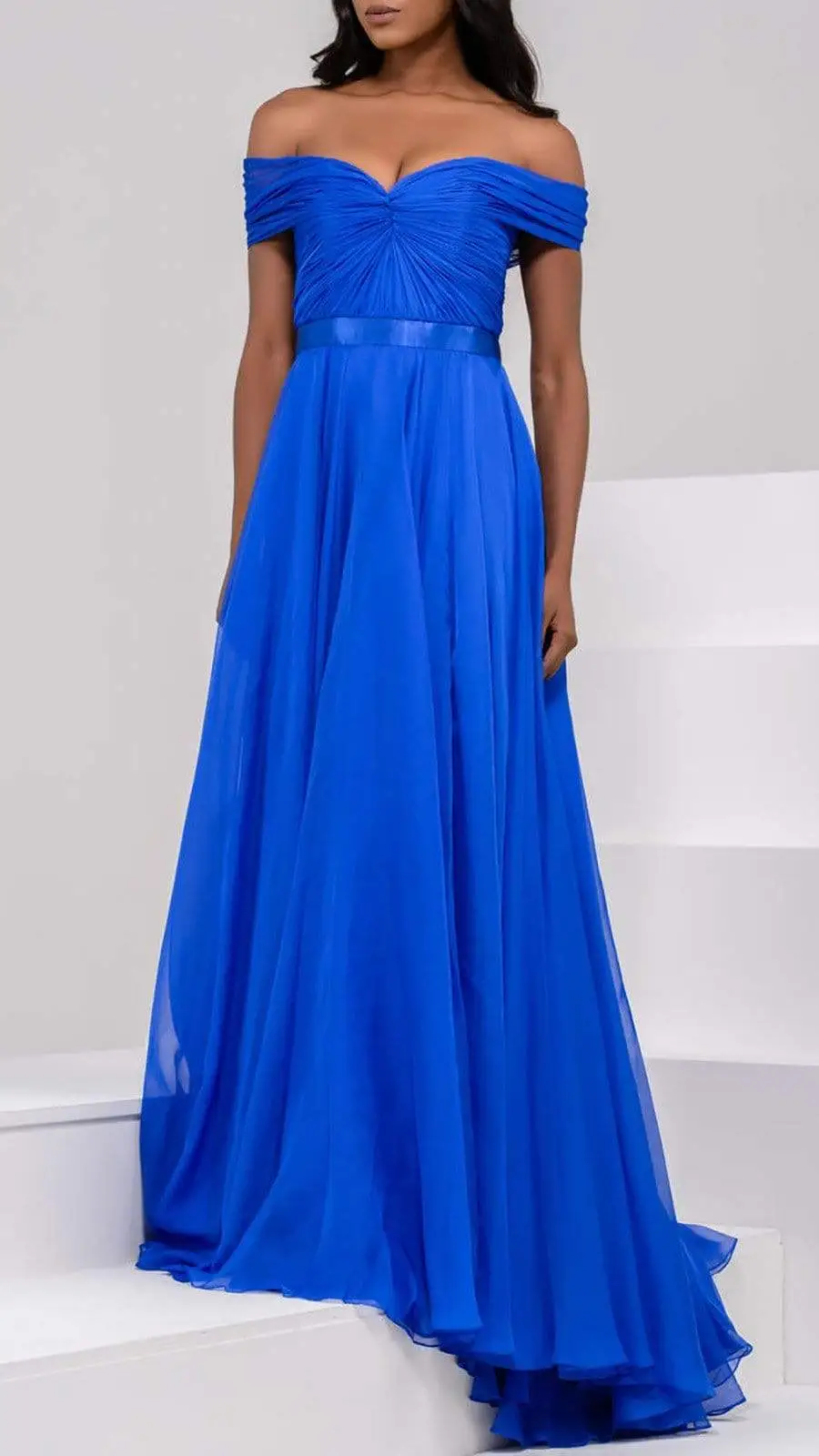 Jovani - Off The Shoulder Long Chiffon Prom Dress 42003 3 Jovani - Off The Shoulder Long Chiffon Prom Dress 42003 - Image 3