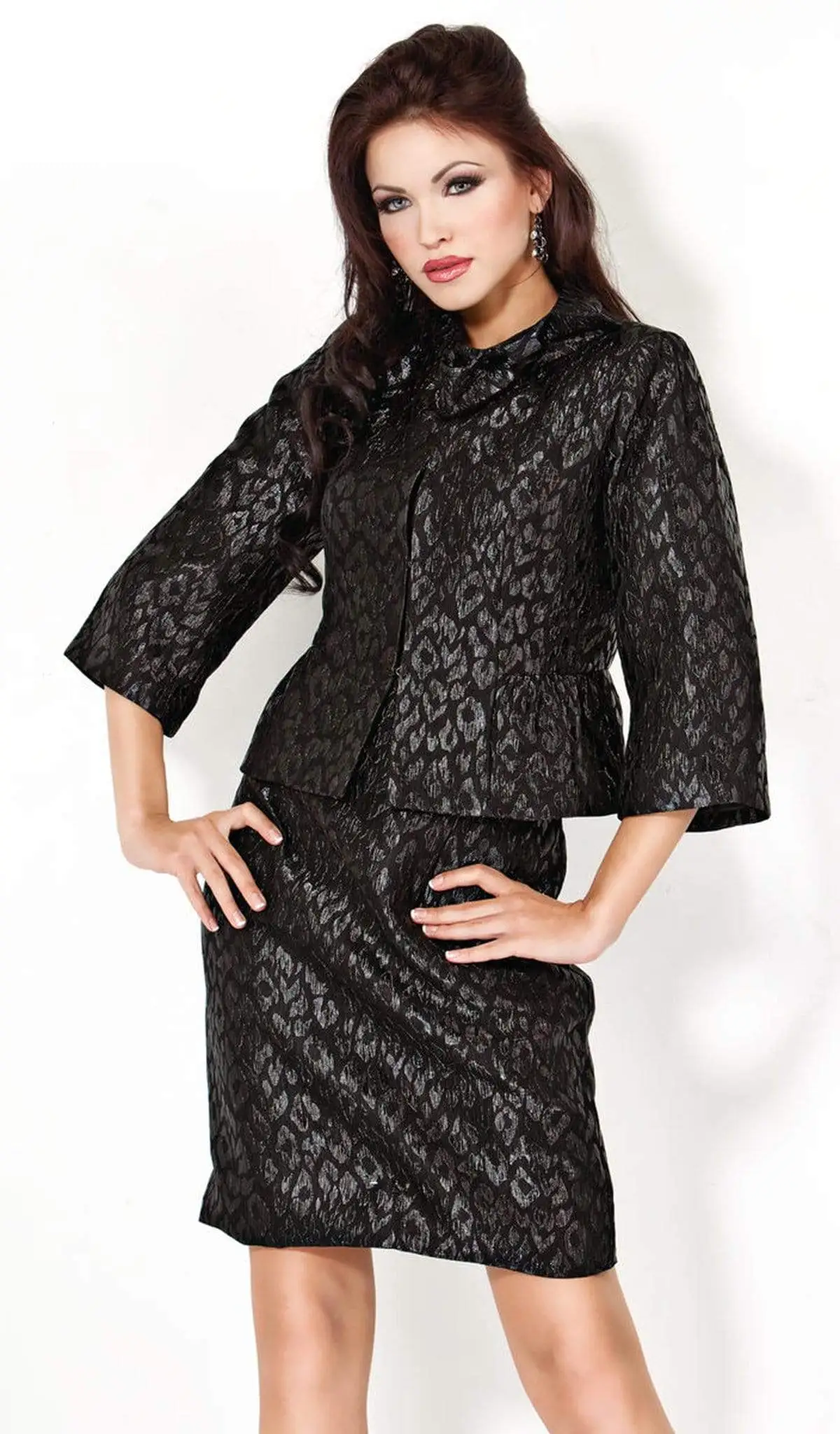 Jovani - Sleeveless Cocktail Dress With Three Quarter Sleeve Jacket 5540 4 Jovani - Sleeveless Cocktail Dress With Three Quarter Sleeve Jacket 5540 - Image 4