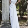 Jovani - Strapless Bow Accent Long Sheath Evening Gown 1092SC - 1 Pc White In Size 2 Available