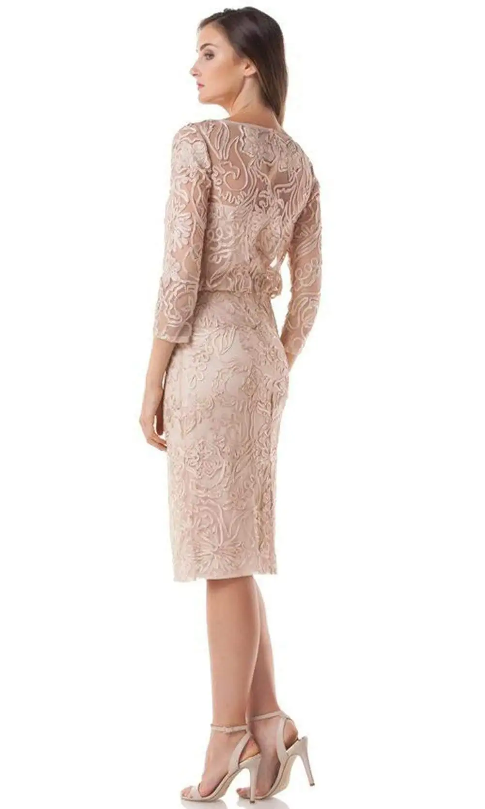 JS Collections - 866387 Embroidered Illusion Cocktail Dress 5 JS Collections - 866387 Embroidered Illusion Cocktail Dress - Image 5