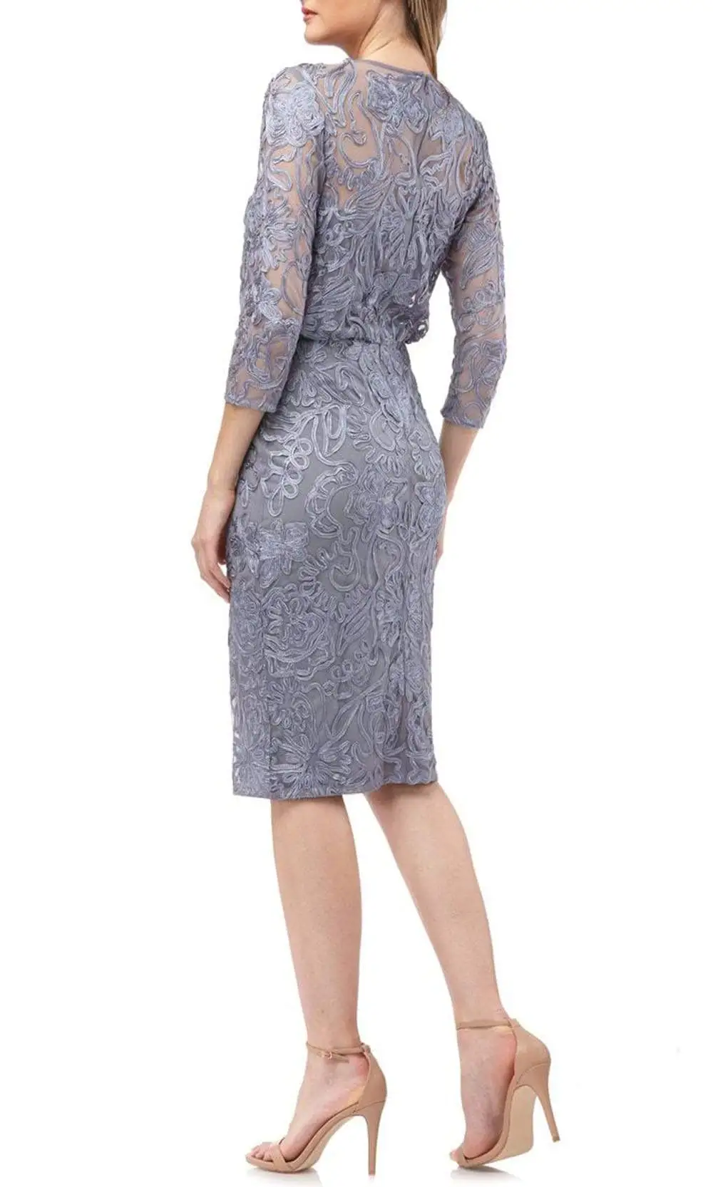 JS Collections - 866387 Embroidered Illusion Cocktail Dress 2 JS Collections - 866387 Embroidered Illusion Cocktail Dress - Image 2